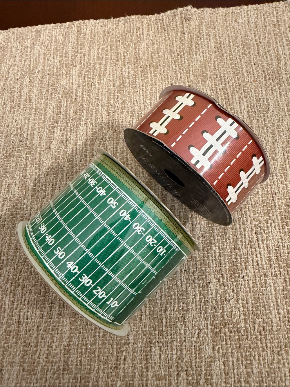 NEW Football Themed Ribbon 2-Roll Set